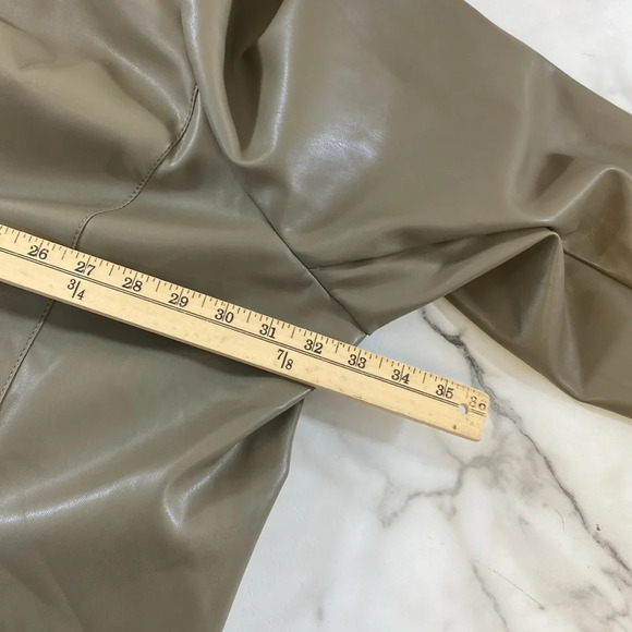 Candace Cameron Bure Blazer Womens‎ 5X Olive Green Faux Leather Double Breasted - Picture 10 of 13